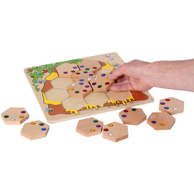Legespiel Bienenkorb mit Glitzersteinen