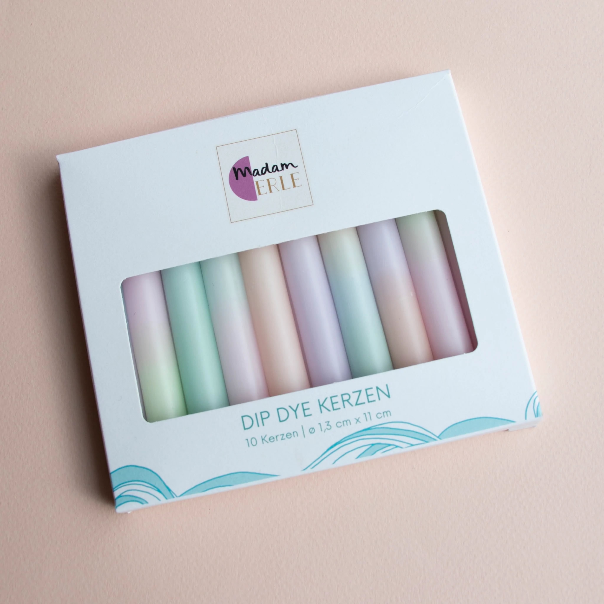 Madam ERLE Geburtstagskerzen DIP DYE SMILLA (10 Stück)