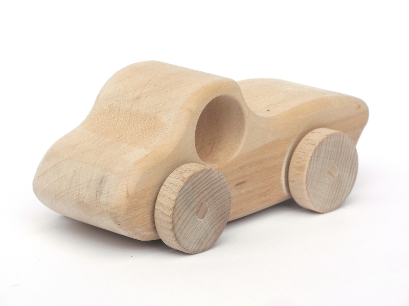 Schaukeltier Holzauto Colette natur