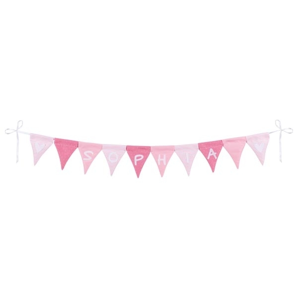 goki Buchstaben Wimpelkette rosa