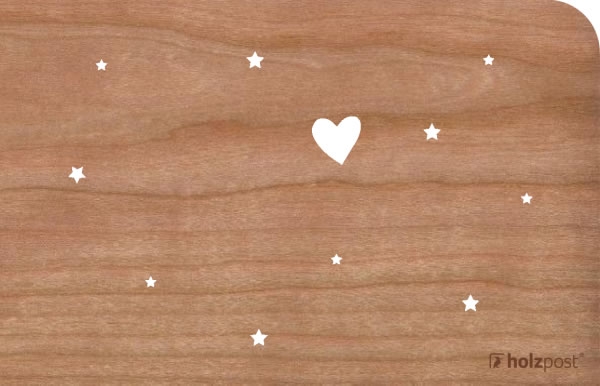Holzpost® Grußkarte Herzlichen Glückwunsch Sterne