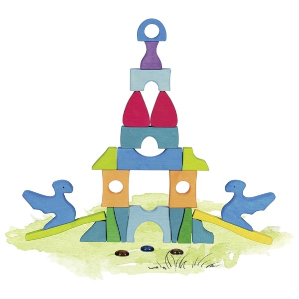 goki evolution Schlossbaupuzzle Burg Funkelstein | Holzspielzeug Profi