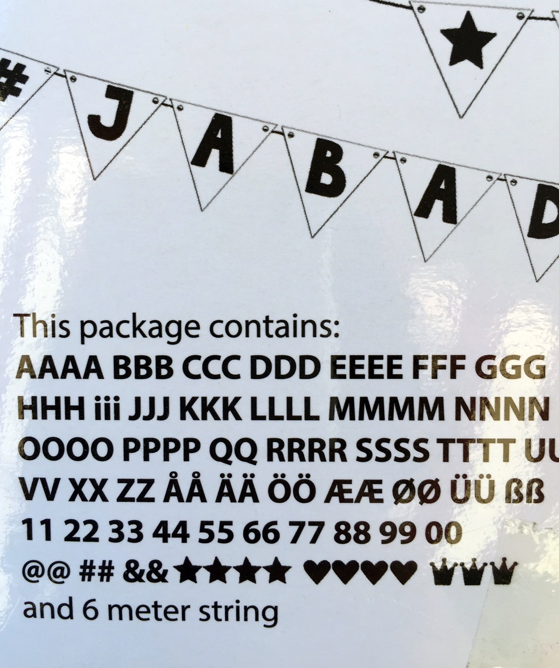JaBaDaBaDo Wimpelkette Buchstaben schwarz