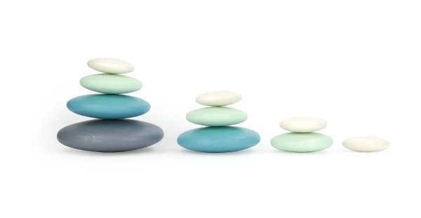 BAJO Pebbles Holzkiesel türkis