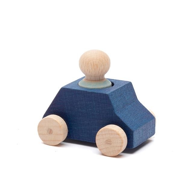 Lubulona Blaues Spielzeugauto mit Holzfigur divers