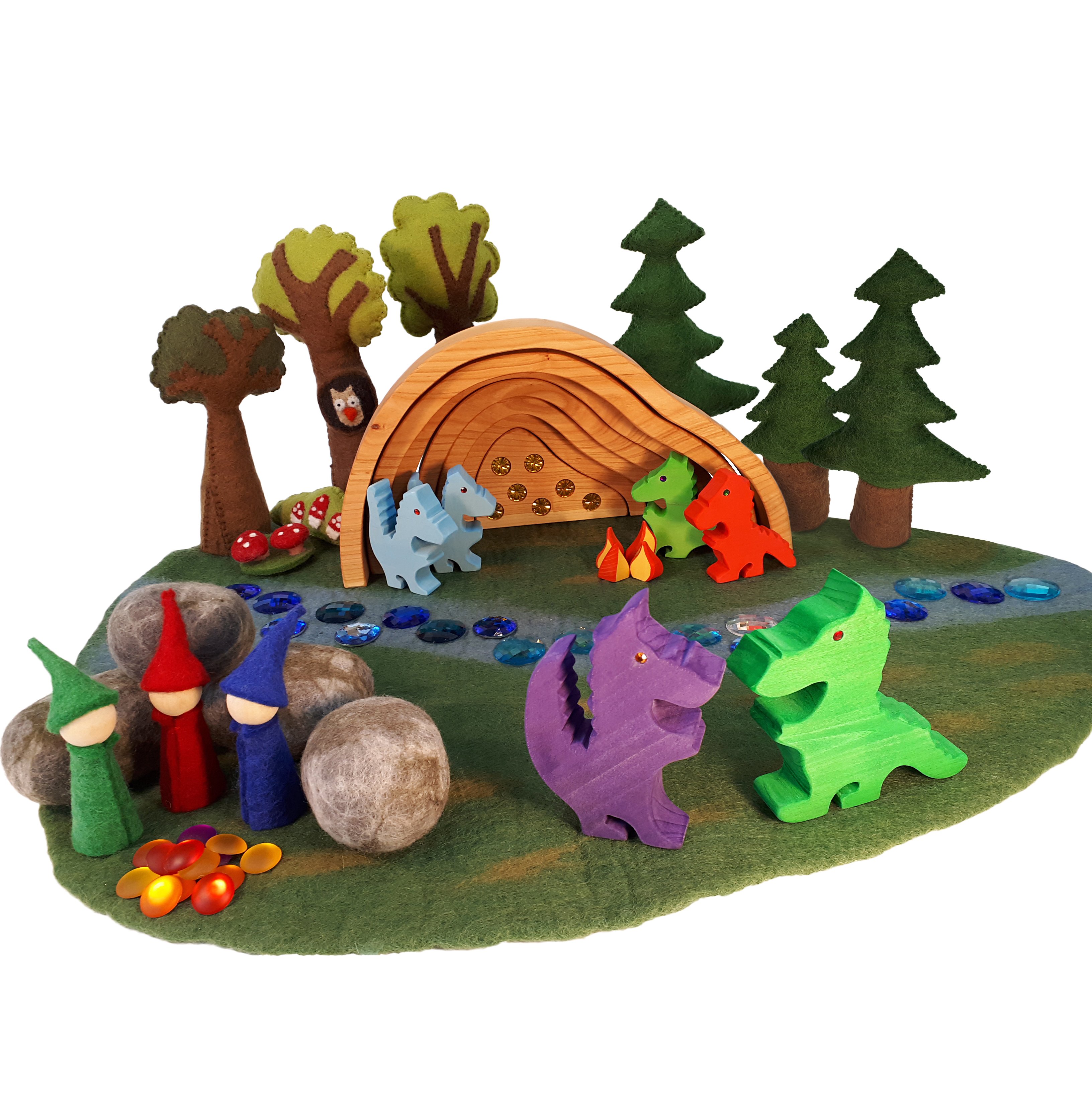 BAUSPIEL Laubbäume aus Filz (6er Set)
