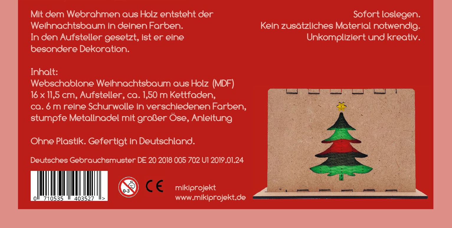 mikiprojekt Bastelset Weben Weihnachtsbaum