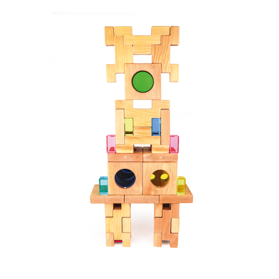 BAUSPIEL Optikklötze im Holzrahmen (12er Set)