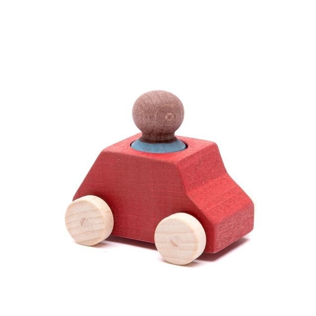 Lubulona Rotes Spielzeugauto mit Holzfigur divers