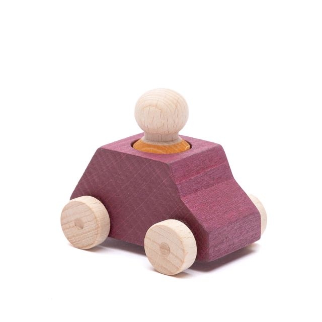 Lubulona Braunes Spielzeugauto (Plum) mit Holzfigur divers