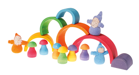 GRIMM´S Sortierspiel Regenbogen-Pilze bunt