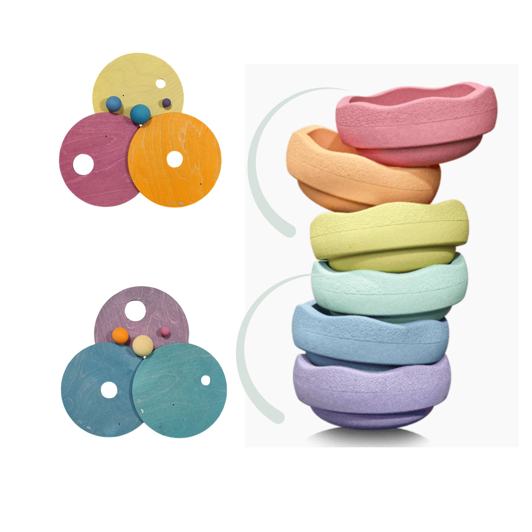 GRIMM´S x Stapelstein® Kullerscheiben Cool Pastell