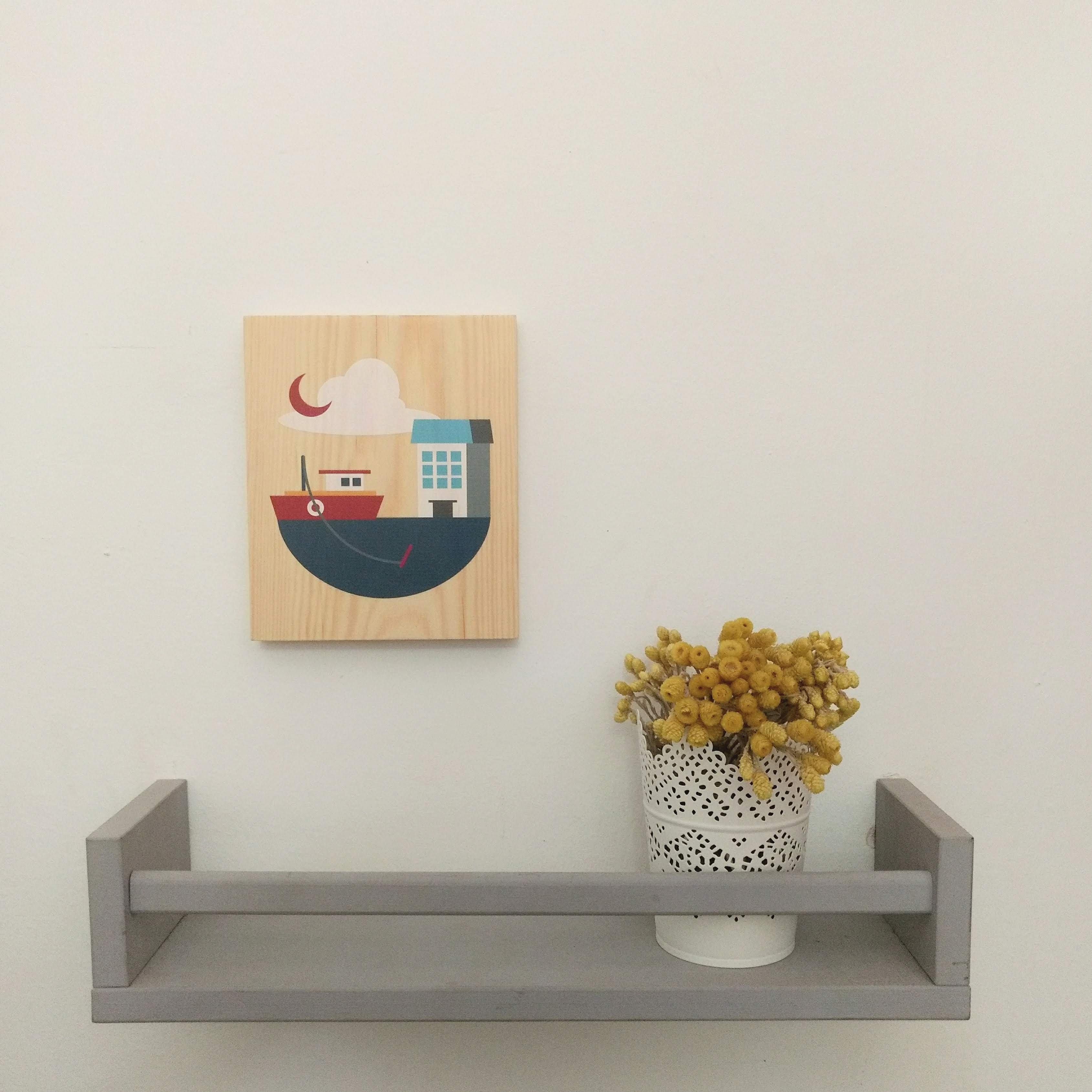 Lubulona Holzbild Illustration Boot