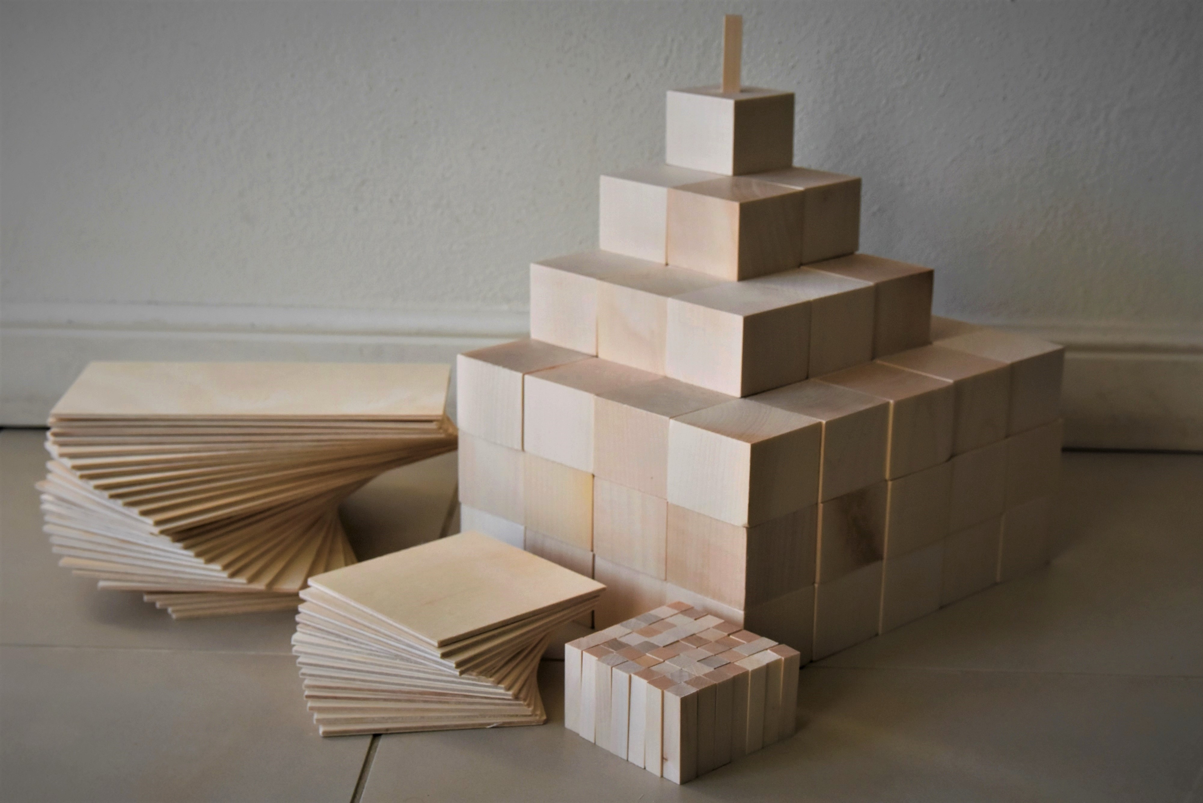 JUST BLOCKS - natürliche Holzklötze MEDIUM (166 St.)
