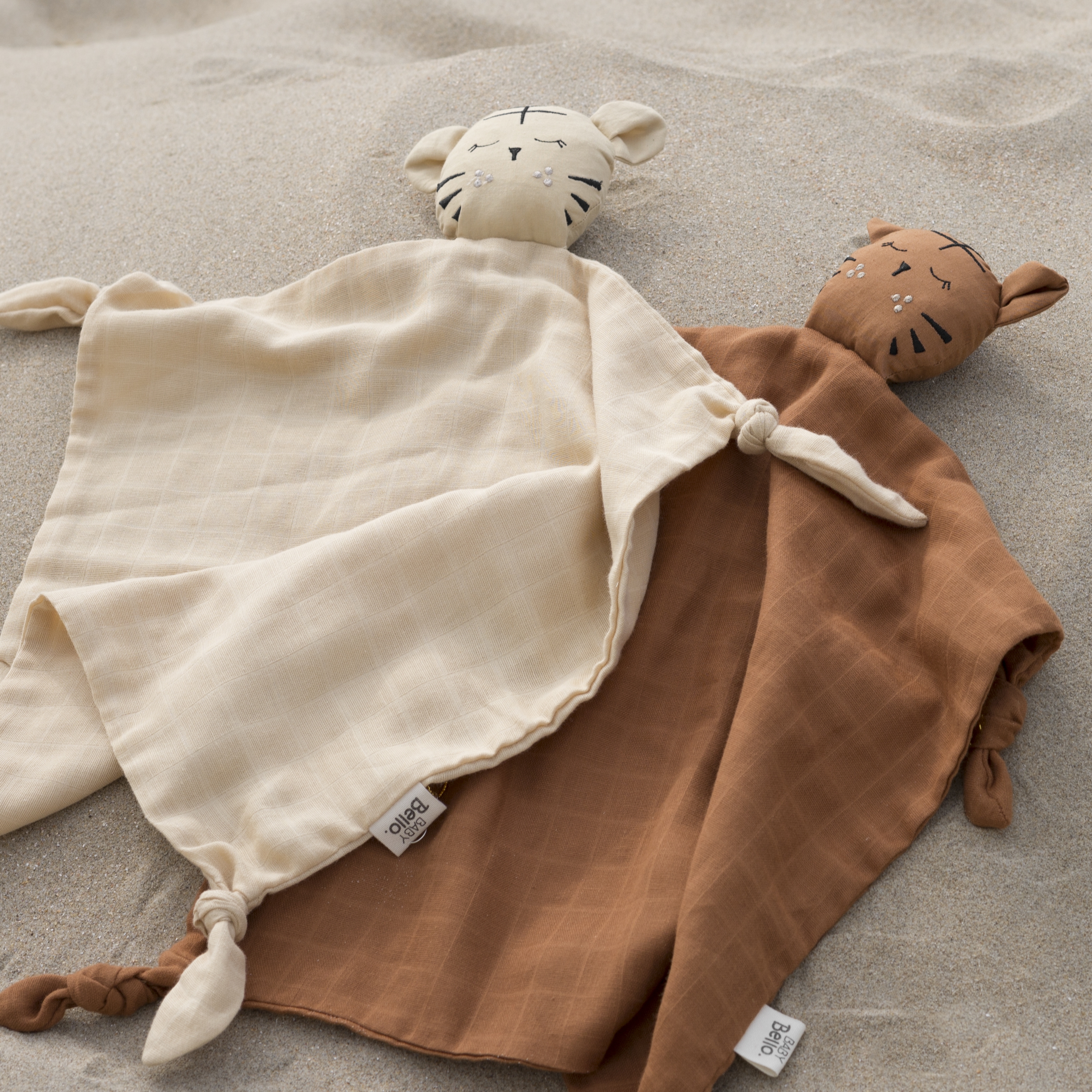 Baby Bello Kuscheltuch Toby the Tiger Sandy Almond