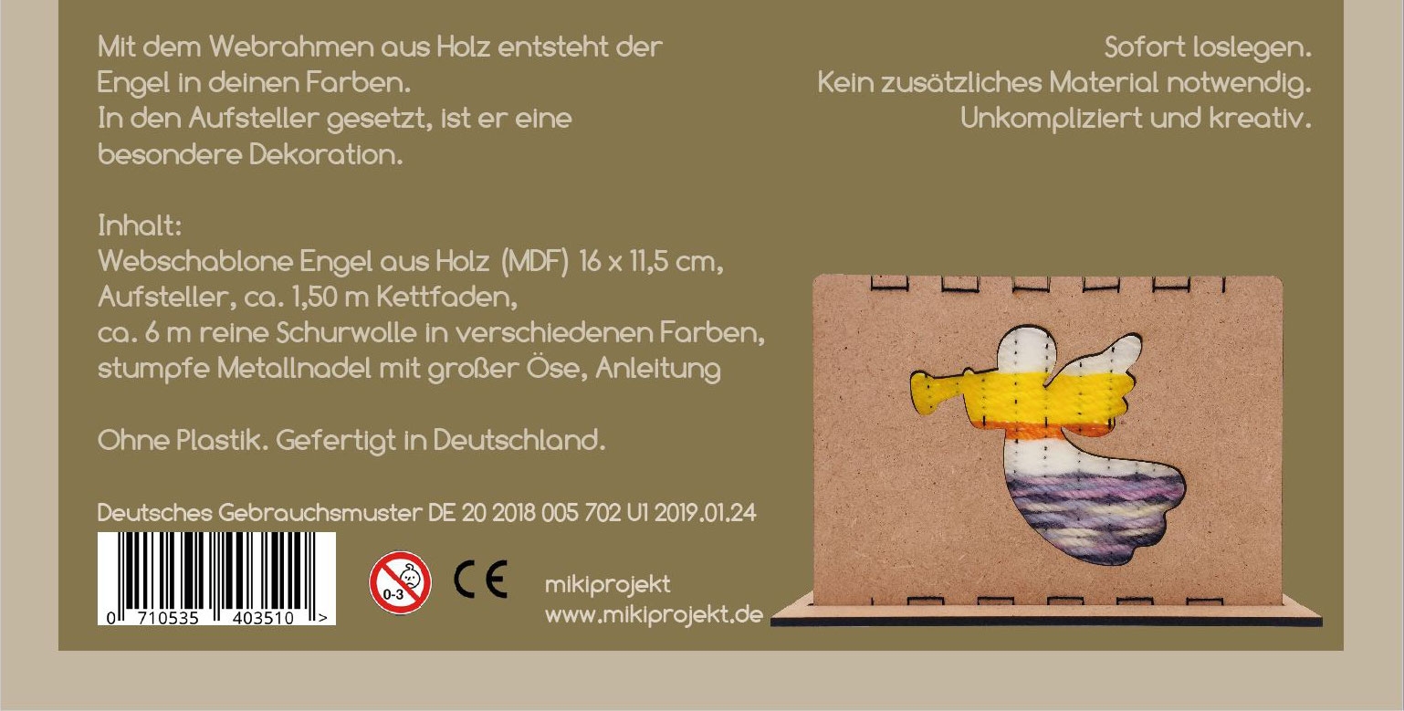 mikiprojekt Bastelset Weben Engel