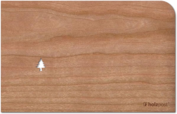 Holzpost® Grußkarte Tannenbäume Frohe Weihnachten
