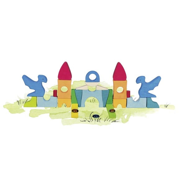 goki evolution Schlossbaupuzzle Burg Funkelstein | Holzspielzeug Profi