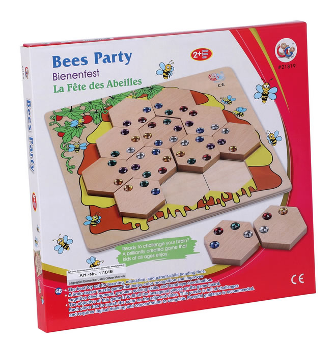 Legespiel Bienenkorb mit Glitzersteinen