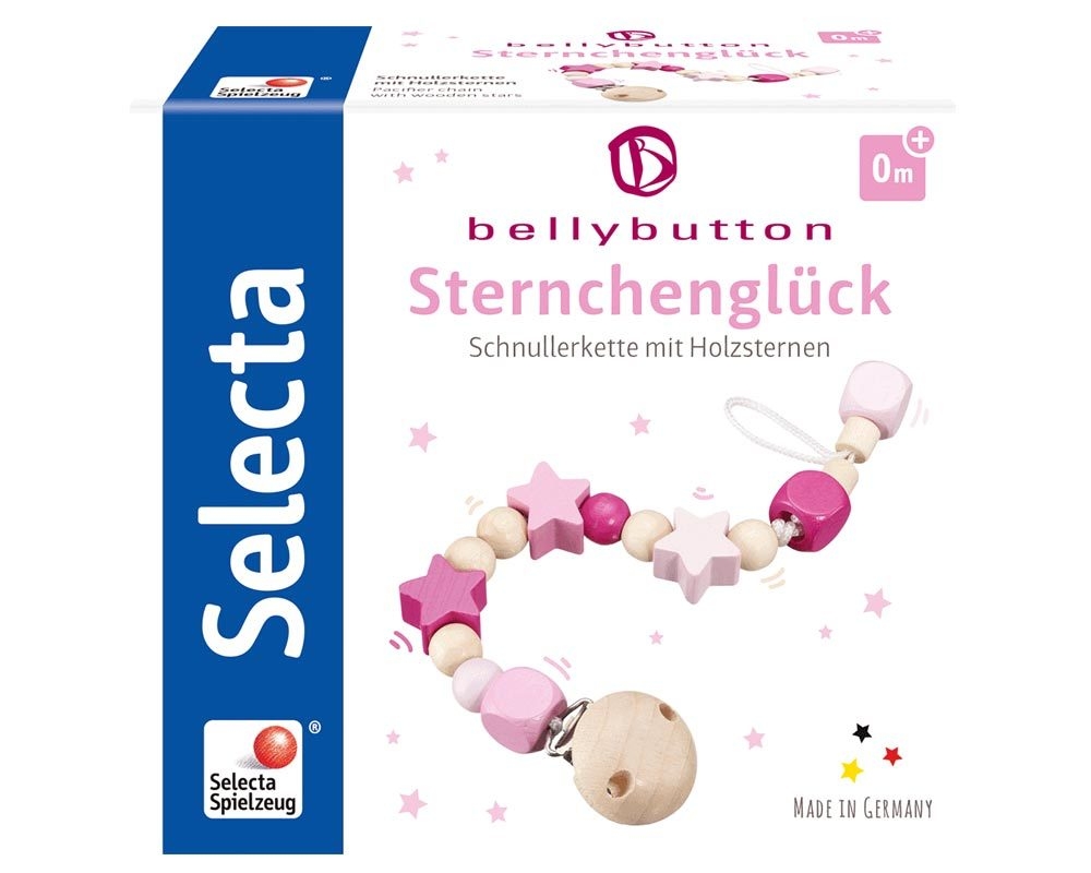 Selecta bellybutton Schnullerkette Sternchenglück rosa