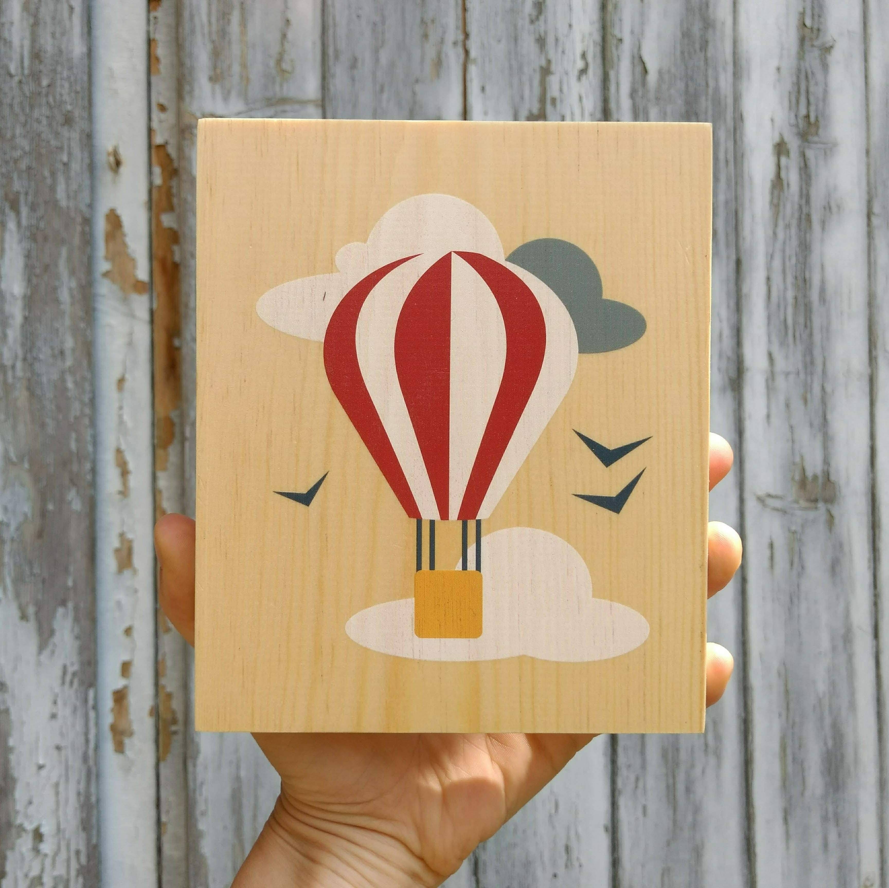 Lubulona Holzbild Illustration Ballon