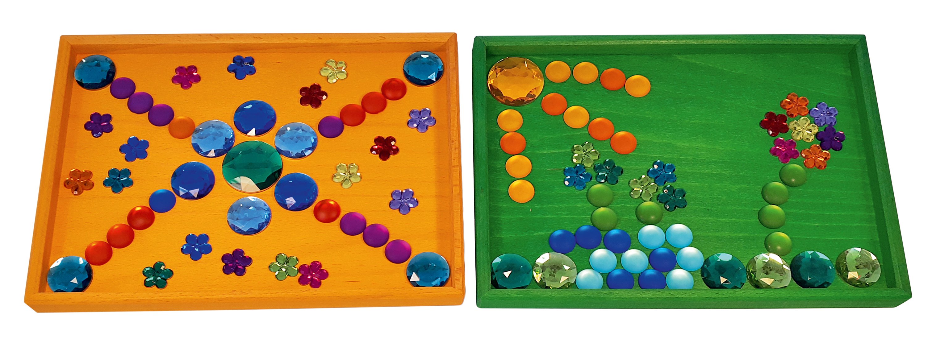 BAUSPIEL Legetabletts bunt (6er Set)