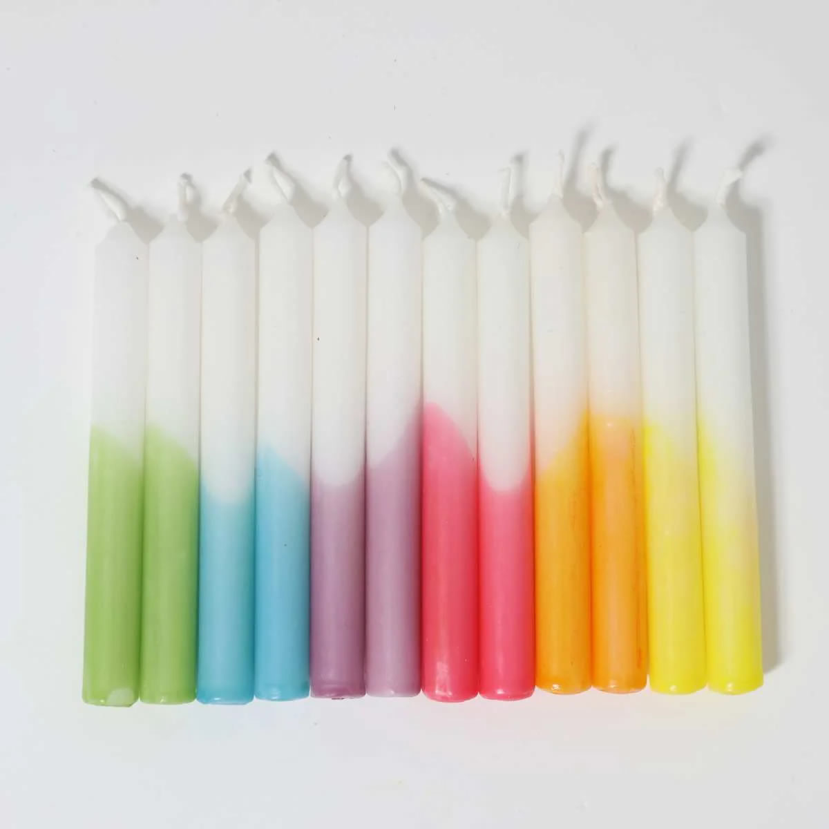 GRIMM´S Kerzen Dip-Dye Regenbogen (12 Stück)