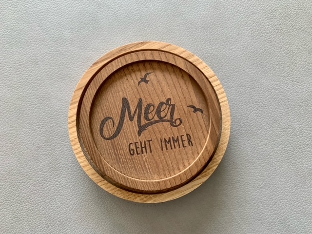 Holzpost® Untersetzer Meer geht immer (klein)