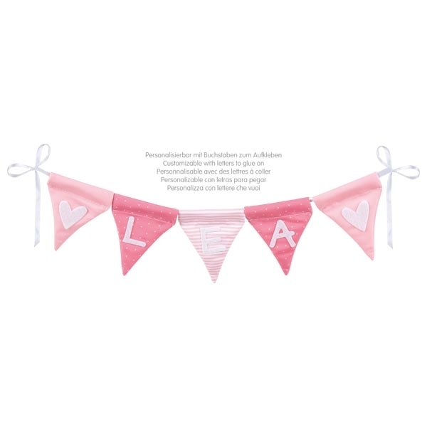 goki Buchstaben Wimpelkette rosa