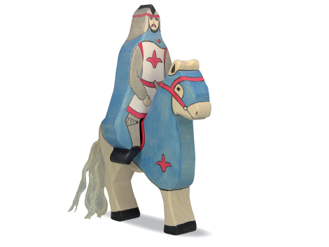 HOLZTIGER Blauer Ritter reitend