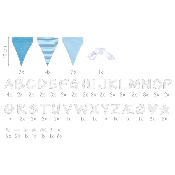 goki Buchstaben Wimpelkette blau