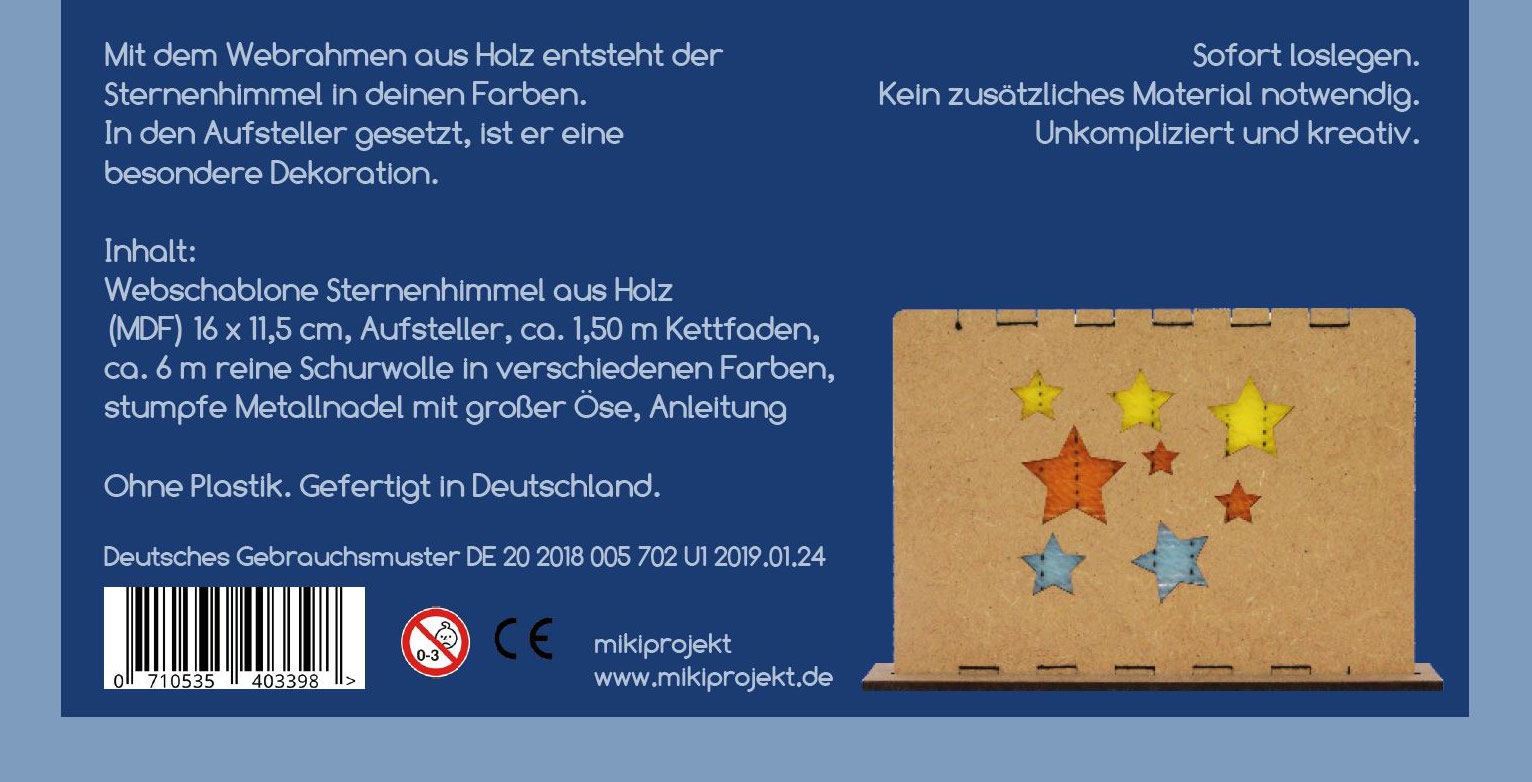mikiprojekt Bastelset Weben Sternenhimmel