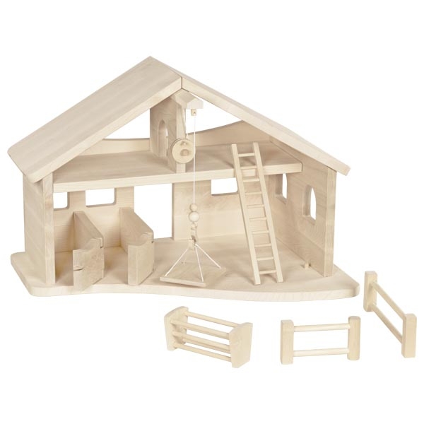 HOLZTIGER Bauernhof Stall mit Seilwinde