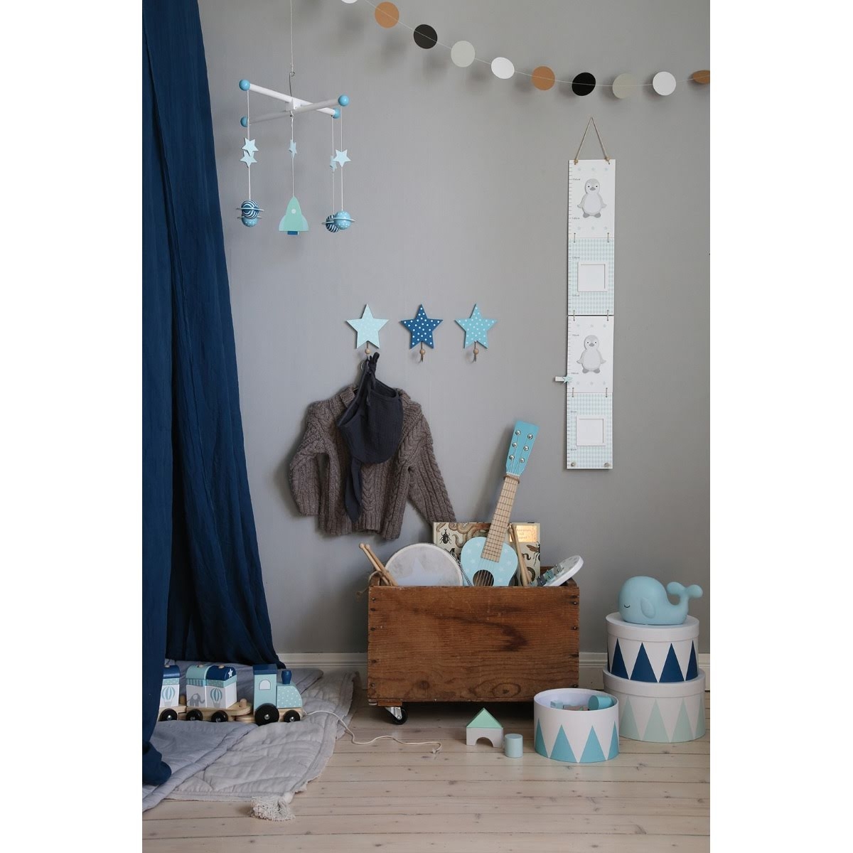 JaBaDaBaDo Wandhaken Sterne blau (3er Set)
