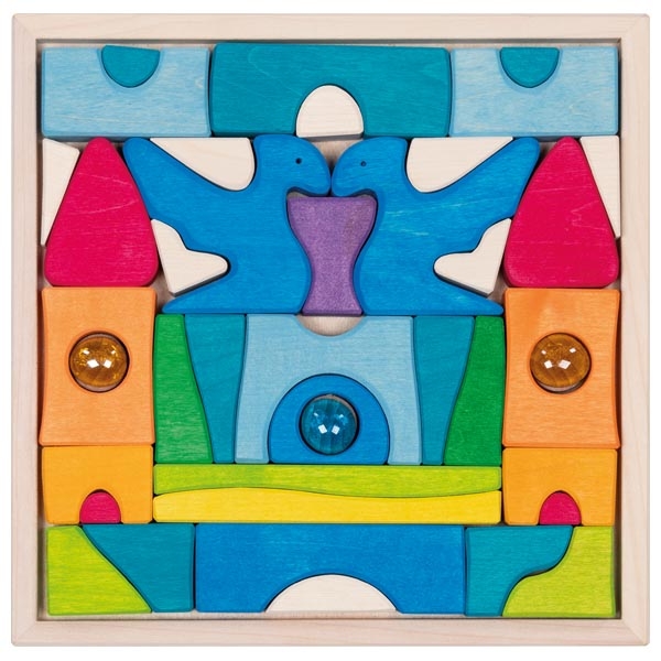 goki evolution Schlossbaupuzzle Burg Funkelstein | Holzspielzeug Profi