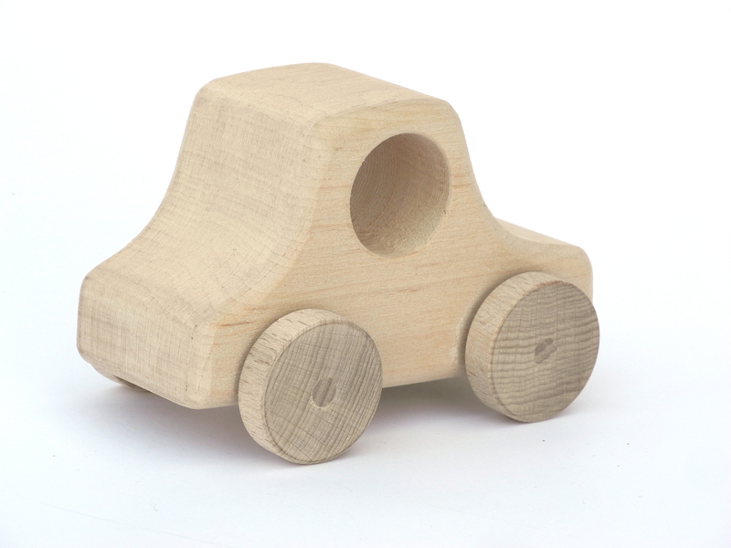 Schaukeltier Holzauto Jutta natur