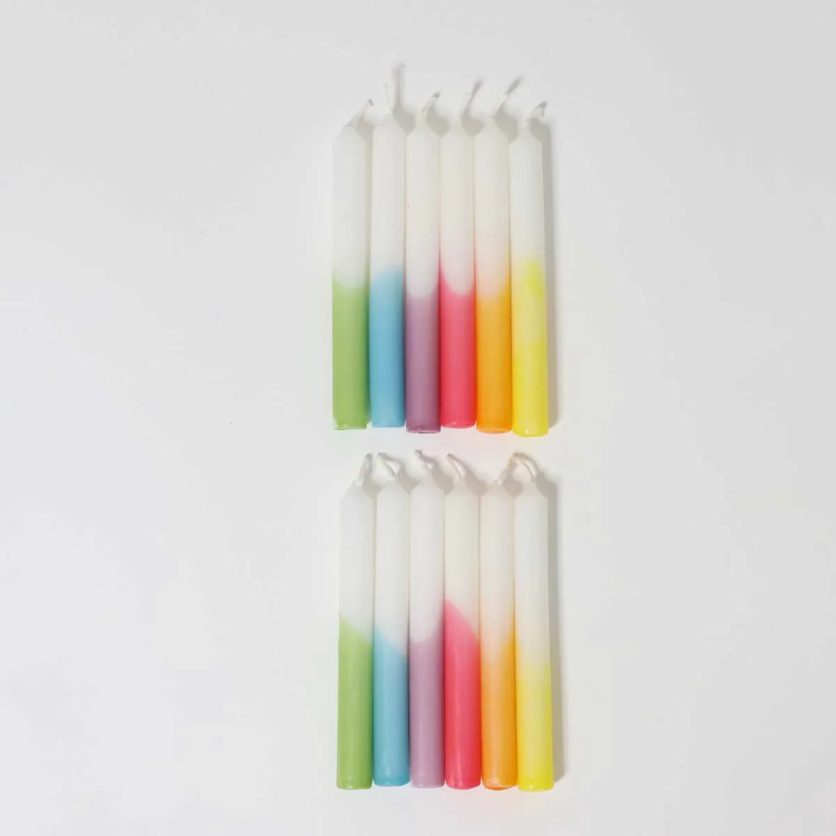 GRIMM´S Kerzen Dip-Dye Regenbogen (12 Stück)