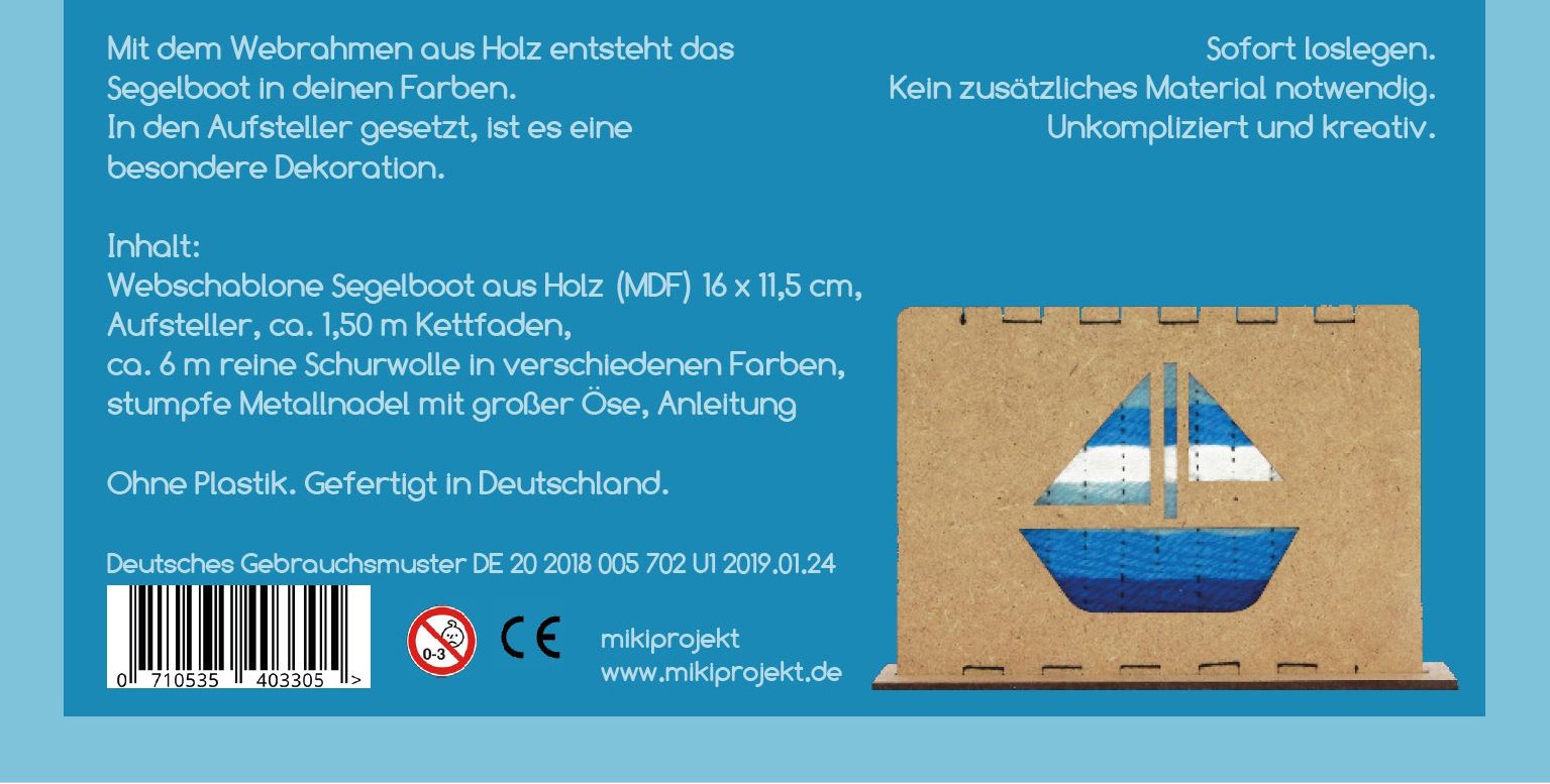 mikiprojekt Bastelset Weben Segelboot