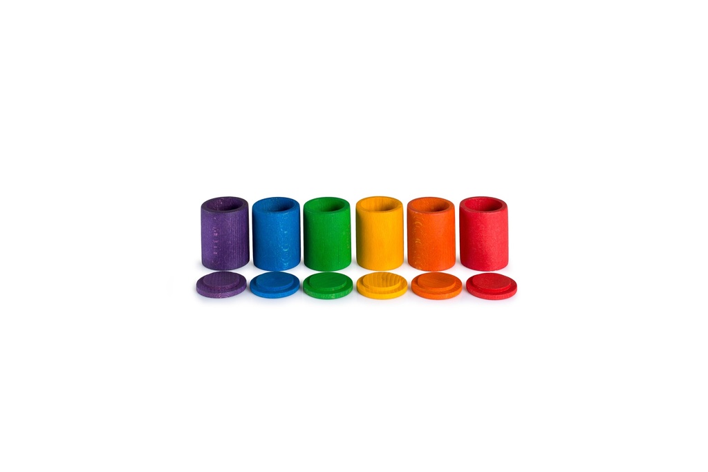 Grapat 6 Becher mit Deckel bunt