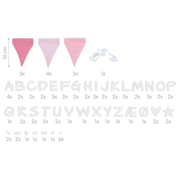 goki Buchstaben Wimpelkette rosa