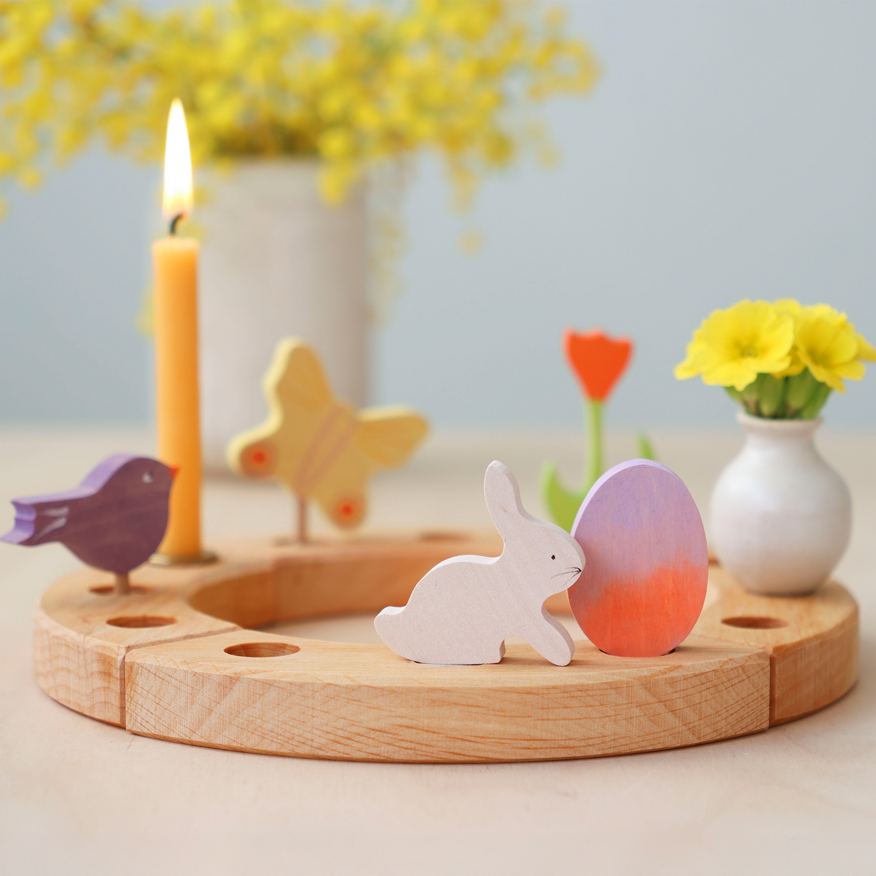 GRIMMS Osterstecker Set Batik-lila-orange - Holzspielzeug Profi