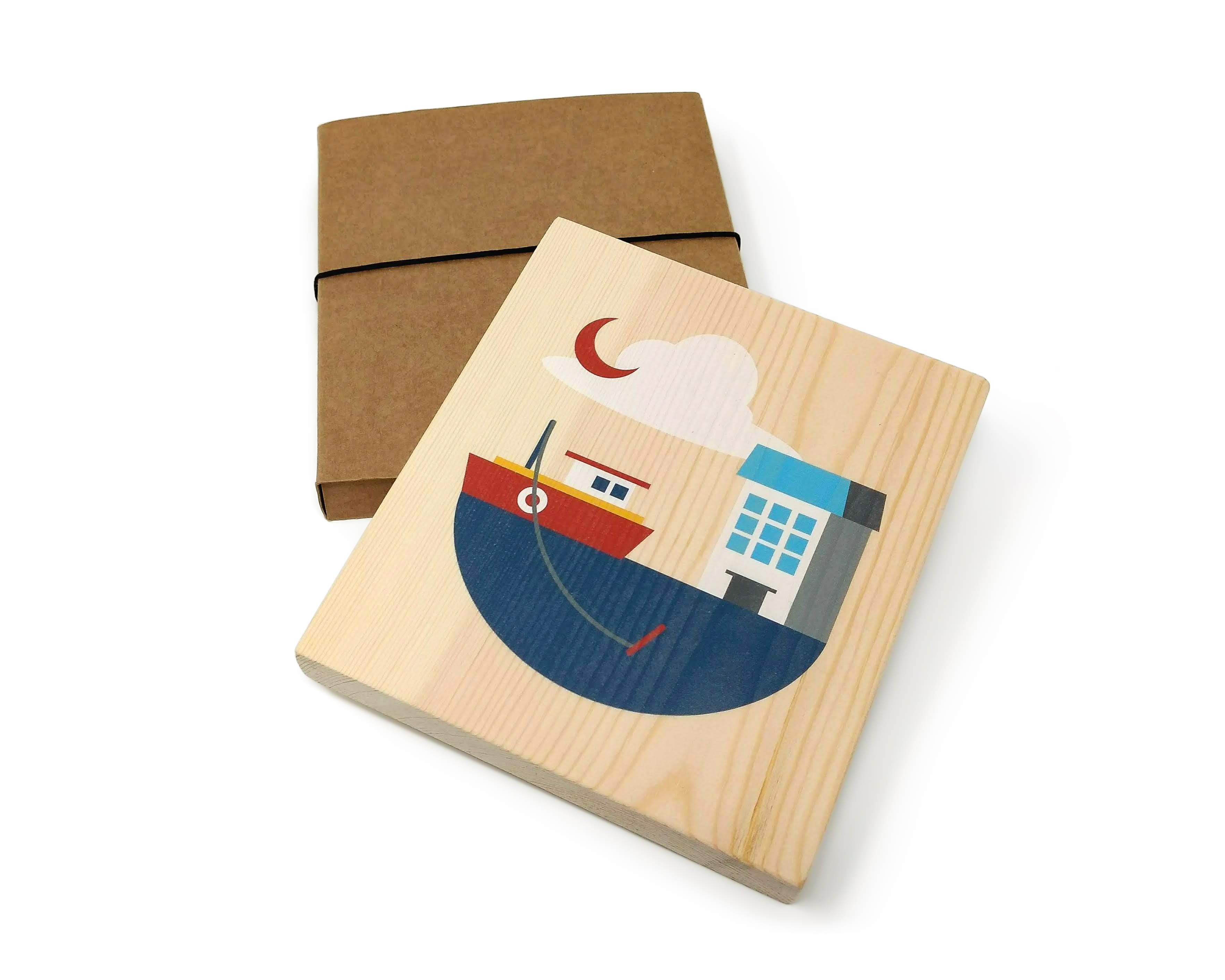 Lubulona Holzbilder Illustration Ballon, Boot & Bus (3er Set)