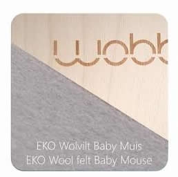 Wobbel Original natur lackiert mit Filz Baby Mouse